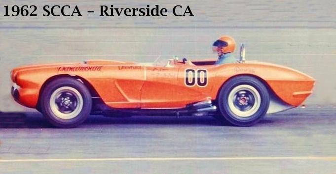 Racer Dave MacDonald in Corvette Special at Riverside 1961